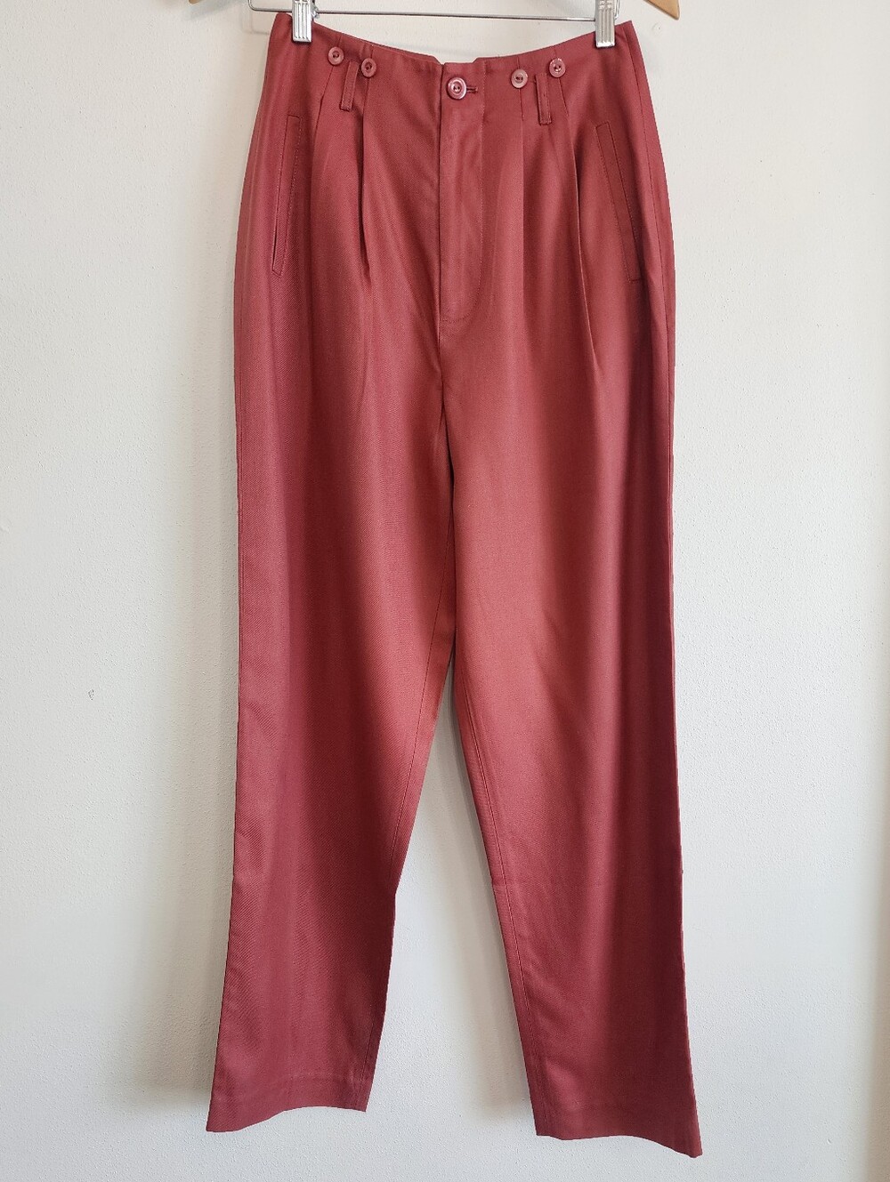 J. Peterman 100% Silk Glamour Pants High Waisted Terracotta Trousers Sz 6 NWOT - Picture 2 of 16